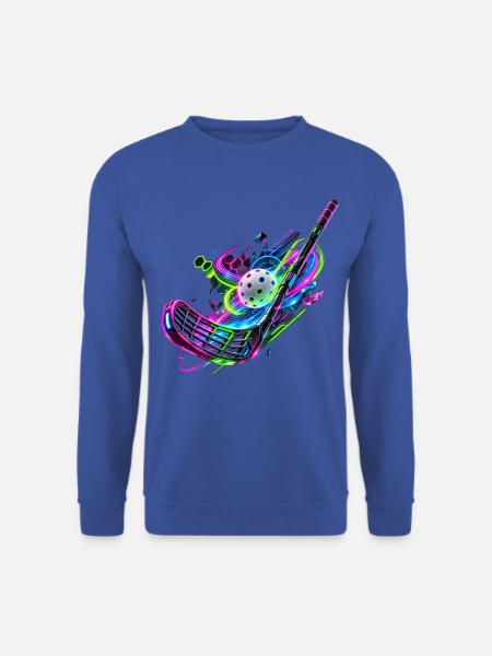 Neonfarbenes Floorball Feuerwerk - Unisex Pullover - Royalblau
