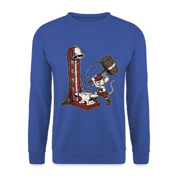 Starker Bayern Mäuserich - Unisex Pullover - Royalblau - Vorne - Alina (178cm) & Michal (187cm)