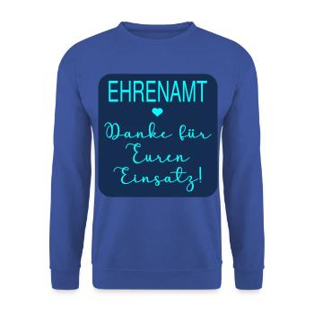 Team Einsatz Ehrenamt Danke - Unisex Pullover - Royalblau - Vorne - Alina (178cm) & Michal (187cm)