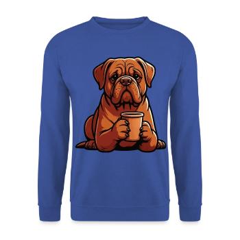 Bordeaux Dogge Bordeauxs Bordeaux Doggen besitzer - Unisex Pullover - Royalblau - Vorne - Alina (178cm) & Michal (187cm)