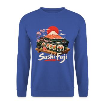 Sushi-Berg Fuji - Unisex Pullover - Royalblau - Vorne - Alina (178cm) & Michal (187cm)
