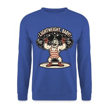 Oldschool Barbell Club - Unisex Pullover - Royalblau - Vorne - Alina (178cm) & Michal (187cm)
