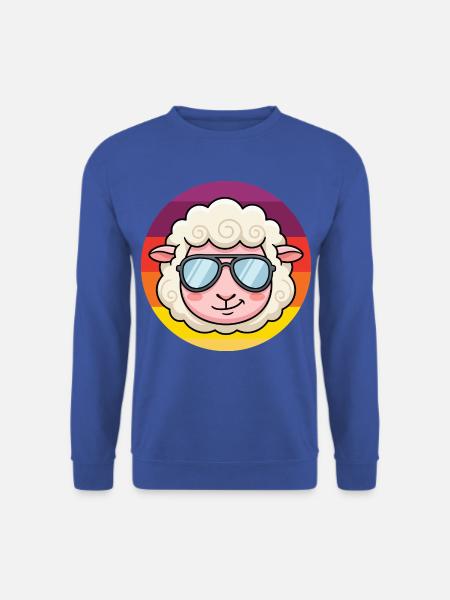 Cooles Schaf Sonnenbrille Retro Design - Unisex Pullover - Royalblau