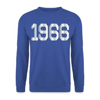 Geburtstag 1966 - Unisex Pullover - Royalblau - Vorne - Alina (178cm) & Michal (187cm)