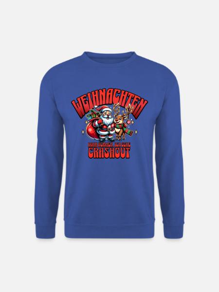 Weihnachtsausraster mit Weihnachtsmann & Rentier - Unisex Pullover - Royalblau