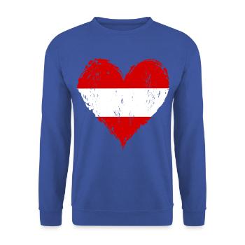 Österreich Flagge Her used - Unisex Pullover - Royalblau - Vorne - Alina (178cm) & Michal (187cm)