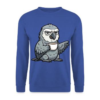 Graupapagei Papagei Papageibesitzer Papageihalter - Unisex Pullover - Royalblau - Vorne - Alina (178cm) & Michal (187cm)