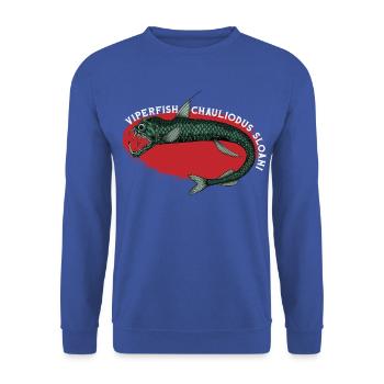 Tiefsee Monster - Viperfisch - Unisex Pullover - Royalblau - Vorne - Alina (178cm) & Michal (187cm)