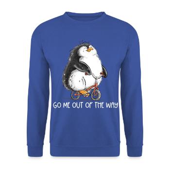 Pinguin Fahrrad Denglisch Spruch Radfahrer Humor - Unisex Pullover - Royalblau - Vorne - Alina (178cm) & Michal (187cm)
