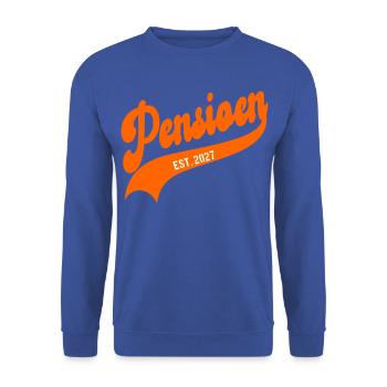 Niederländische Rentenleistung 2027 - Unisex Pullover - Royalblau - Vorne - Alina (178cm) & Michal (187cm)