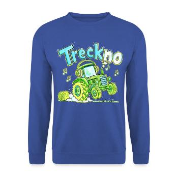 Treckno Traktor Techno Trecker Landwirt Party - Unisex Pullover - Royalblau - Vorne - Alina (178cm) & Michal (187cm)