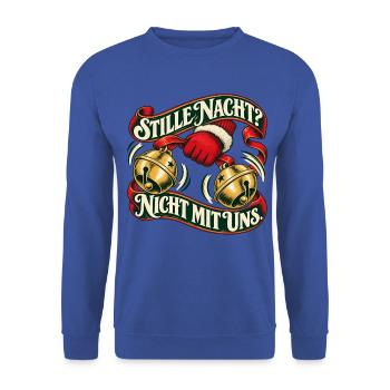Stille Nacht nicht mit uns – Weihnachtsschellen - Unisex Pullover - Royalblau - Vorne - Alina (178cm) & Michal (187cm)