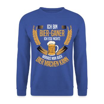 Ich bin Bier-Ganer – Bier Machen Kann - Unisex Pullover - Royalblau - Vorne - Alina (178cm) & Michal (187cm)