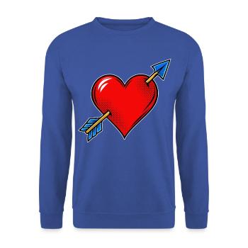Herz Pop-Art-Stil - Unisex Pullover - Royalblau - Vorne - Alina (178cm) & Michal (187cm)