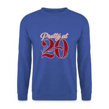 Pretty at 20 – T-Shirt zum 20. Geburtstag für Frau - Unisex Pullover - Royalblau - Vorne - Alina (178cm) & Michal (187cm)