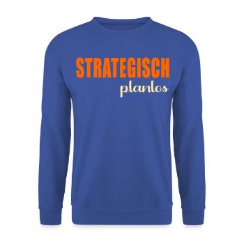 Strategisch Planlos - Unisex Pullover - Royalblau - Vorne - Alina (178cm) & Michal (187cm)