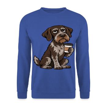 Deutsch Drahthaar Deutsch-Drahthaar Besitzer - Unisex Pullover - Royalblau - Vorne - Alina (178cm) & Michal (187cm)