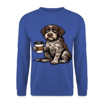 Deutsch Drahthaar Deutsch-Drahthaar Besitzer - Unisex Pullover - Royalblau - Vorne - Alina (178cm) & Michal (187cm)