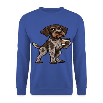 Deutsch Drahthaar Deutsch-Drahthaar Besitzer - Unisex Pullover - Royalblau - Vorne - Alina (178cm) & Michal (187cm)