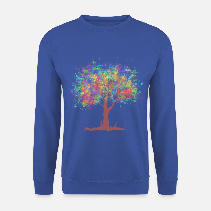 Baum mit Regenbogen Farben Blättern - Unisex Pullover - Royalblau