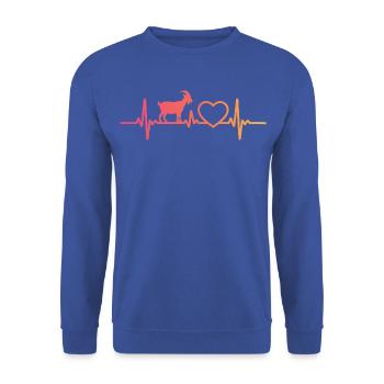 ziegen herzschlag t-shirt ziege - Unisex Pullover - Royalblau - Vorne - Alina (178cm) & Michal (187cm)