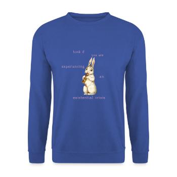 Klaxonnez si vous vivez une crise existentielle - Sweat-shirt Unisexe - bleu royal - Devant - Alina (178cm) & Michal (187cm)