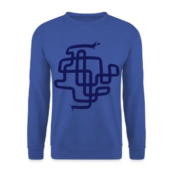 funny sausage dog, wiener dog, dachshund - Unisex Sweatshirt - royal blue - Front - Alina (178cm) & Michal (187cm)