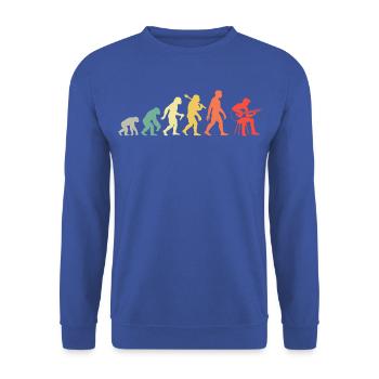 Akustikgitarre Evolution Retro Gitarrenspieler - Unisex Pullover - Royalblau - Vorne - Alina (178cm) & Michal (187cm)