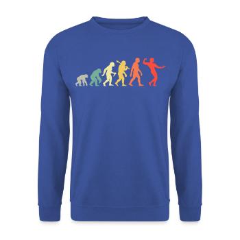 Bodybuilding Evolution Bodybuilder Fitnesstrainer - Unisex Pullover - Royalblau - Vorne - Alina (178cm) & Michal (187cm)