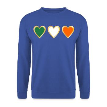 Irland - Unisex Pullover - Royalblau - Vorne - Alina (178cm) & Michal (187cm)