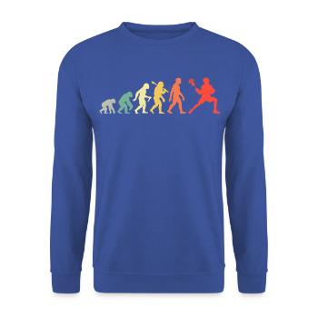 Lacrosse Evolution Für Lacrosse Sport Und Spiel - Unisex Pullover - Royalblau - Vorne - Alina (178cm) & Michal (187cm)