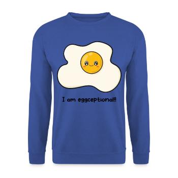 I am eggceptional - Unisex Sweatshirt - royal blue - Front - Alina (178cm) & Michal (187cm)