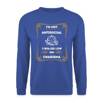 RPG CHARISMA Pen & Paper | FULL - Unisex Pullover - Royalblau - Vorne - Alina (178cm) & Michal (187cm)