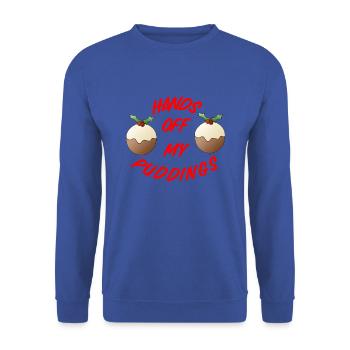 Hands Off My Puddings - Unisex Sweatshirt - royal blue - Front - Alina (178cm) & Michal (187cm)