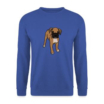 Boxer, puppy, dog, , dog , drawing - Unisex Sweatshirt - royal blue - Front - Alina (178cm) & Michal (187cm)