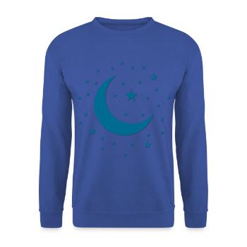 Starry sky - Stars and Moon - Unisex Sweatshirt - royal blue - Front - Alina (178cm) & Michal (187cm)