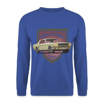 FoMu Vintage shield NoLogo 2 - Unisex Pullover - Royalblau - Vorne - Alina (178cm) & Michal (187cm)