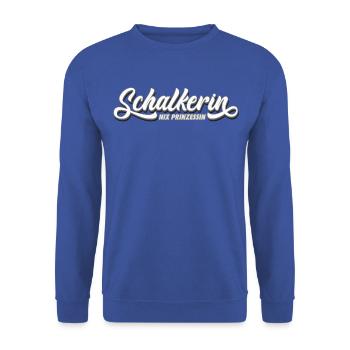 Nix Prinzessin Schalkerin! | Gelsenkirchen Schalke - Unisex Pullover - Royalblau - Vorne - Alina (178cm) & Michal (187cm)