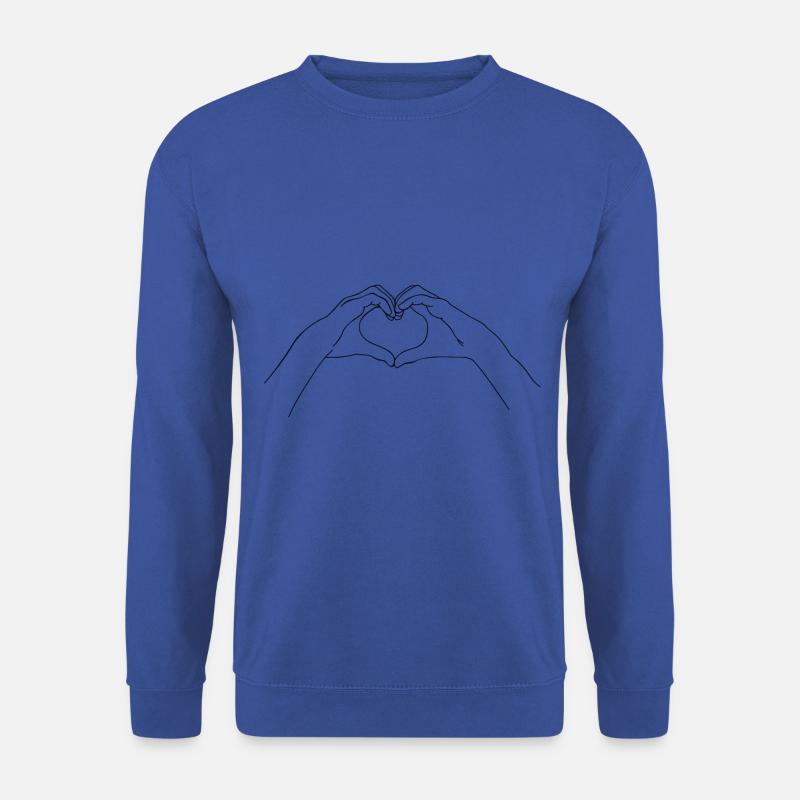 Hand Geste Gezeichnet Minimalistisch Liebe - Unisex Pullover - Royalblau