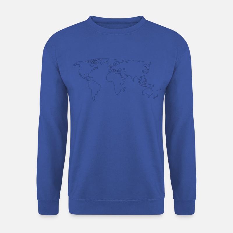 Weltkarte Umrisse - Unisex Pullover - Royalblau
