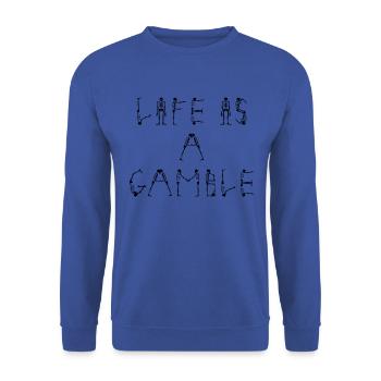 life is a gamble skelett - Unisex Pullover - Royalblau - Vorne - Alina (178cm) & Michal (187cm)