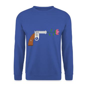 Paix pistol rose no war flower power peace colt - Sweat-shirt Unisexe - bleu royal - Devant - Alina (178cm) & Michal (187cm)
