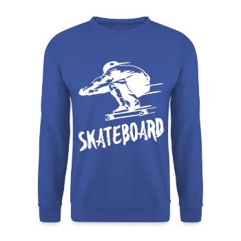 Skateboard - Unisex Pullover - Royalblau - Vorne - Alina (178cm) & Michal (187cm)