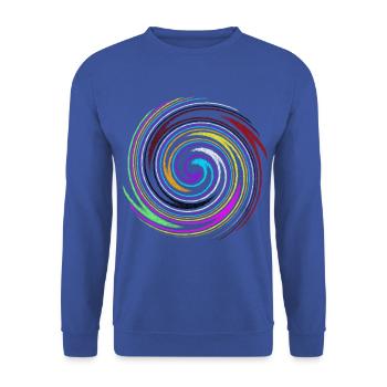 Swirling colors, Verwirbelnde Farben - Unisex Pullover - Royalblau - Vorne - Alina (178cm) & Michal (187cm)
