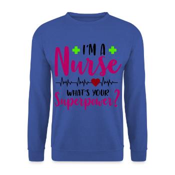 Cadeau d'infirmière de coeur d'infirmière d'hôpital - Sweat-shirt Unisexe - bleu royal - Devant - Alina (178cm) & Michal (187cm)
