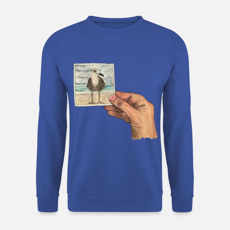 Hand mit Foto einer Möwe - Unisex Pullover - Royalblau