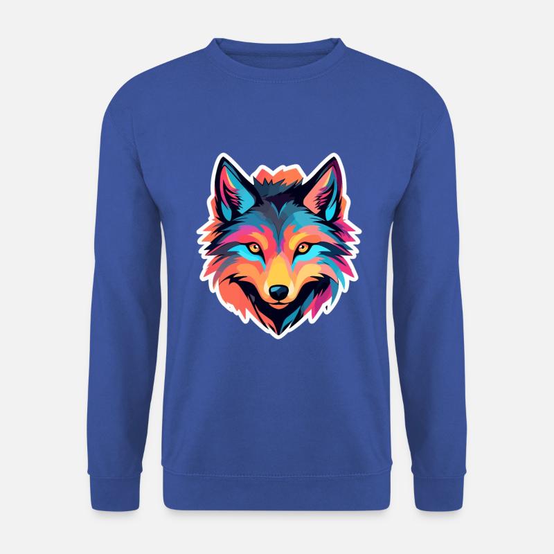 Wolf Drawing - Unisex Sweatshirt - royal blue