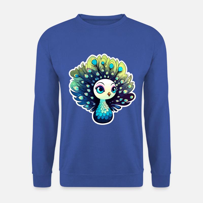 Pfau Vogel Zeichnung - Unisex Pullover - Royalblau