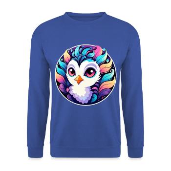 Peacock Bird Drawing - Unisex Sweatshirt - royal blue - Front - Alina (178cm) & Michal (187cm)