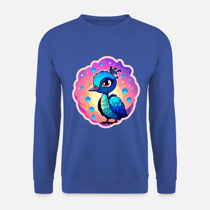 Pfau Vogel Zeichnung - Unisex Pullover - Royalblau